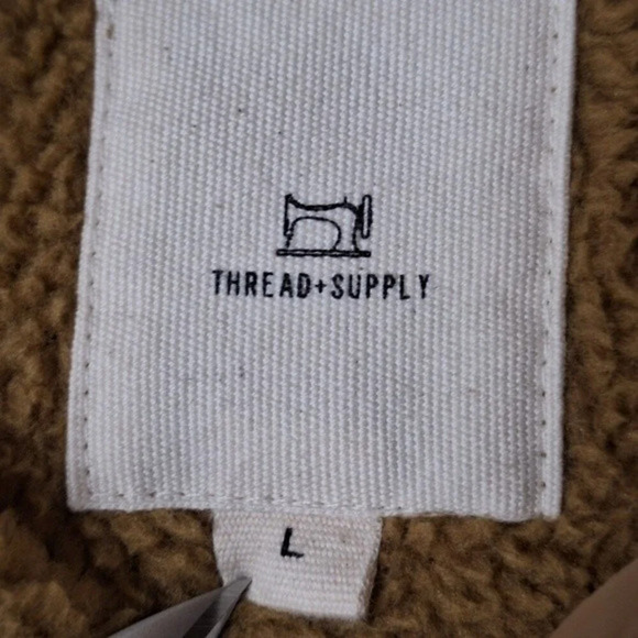 Thread & Supply Womens‎ Fleece Quarter Button-Up Pullover Size Large - Picture 10 of 12